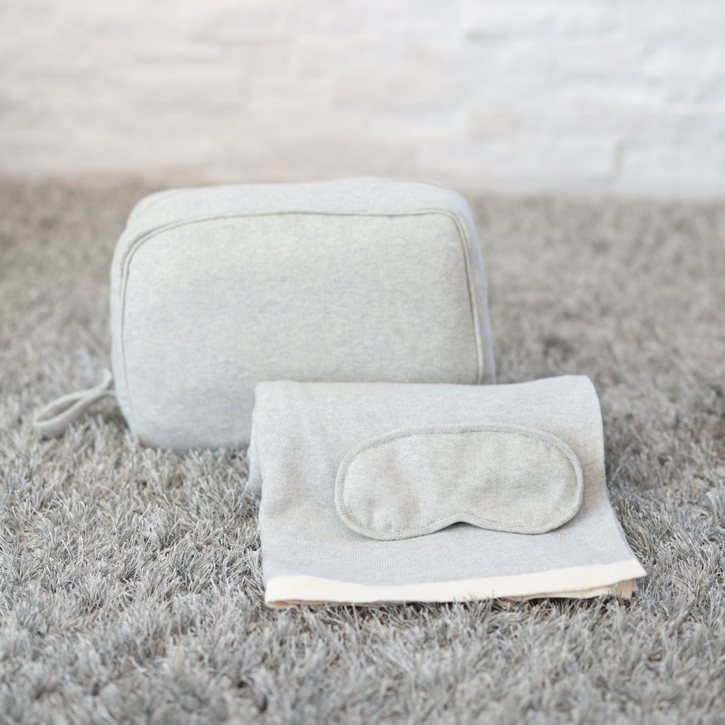 Travel Set includes throw blanket and eye mask