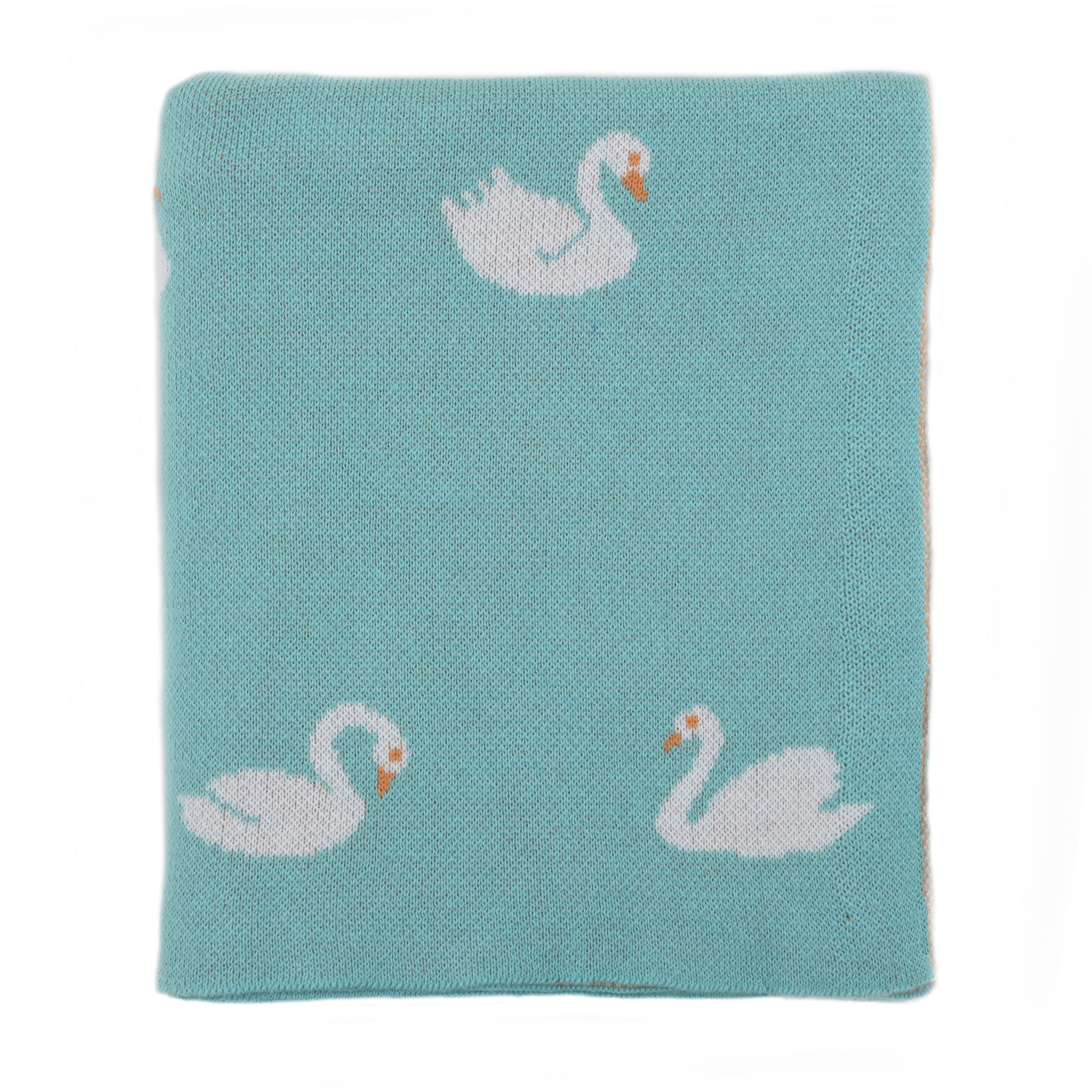 Swan Knitted Baby Blanket – Darzzi - Main Image