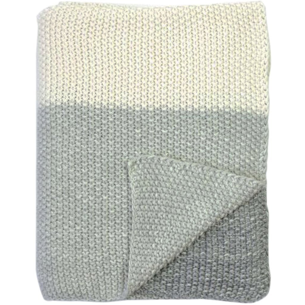 Marl Moss Stripe Knitted Throw - Main Image